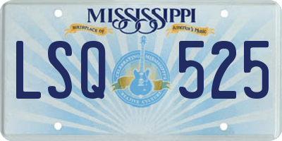MS license plate LSQ525