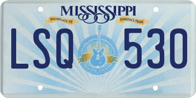 MS license plate LSQ530