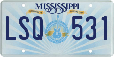 MS license plate LSQ531
