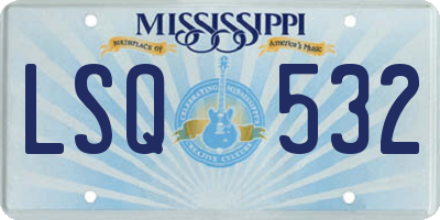 MS license plate LSQ532