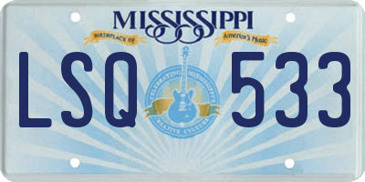 MS license plate LSQ533
