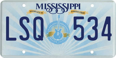 MS license plate LSQ534