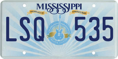 MS license plate LSQ535