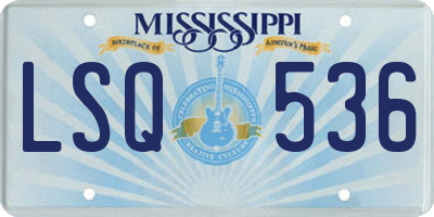 MS license plate LSQ536