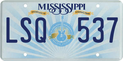 MS license plate LSQ537