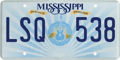 MS license plate LSQ538