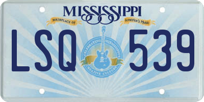 MS license plate LSQ539