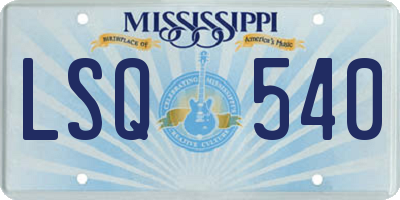 MS license plate LSQ540