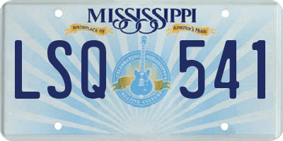 MS license plate LSQ541