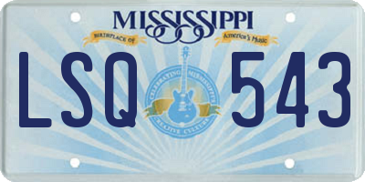 MS license plate LSQ543