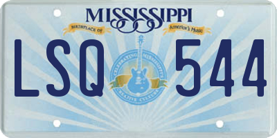 MS license plate LSQ544