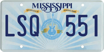MS license plate LSQ551