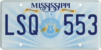 MS license plate LSQ553