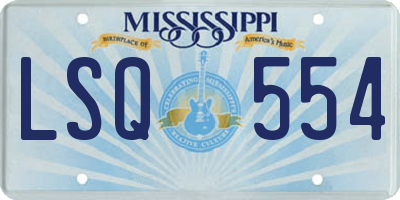 MS license plate LSQ554