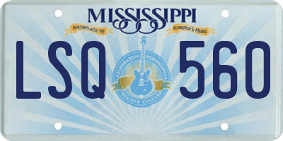 MS license plate LSQ560