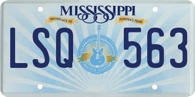 MS license plate LSQ563