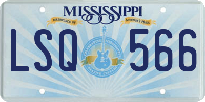 MS license plate LSQ566
