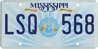 MS license plate LSQ568