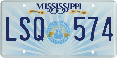 MS license plate LSQ574