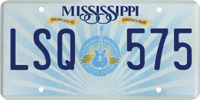 MS license plate LSQ575