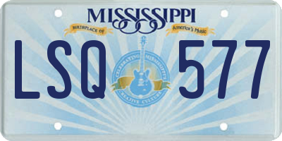 MS license plate LSQ577