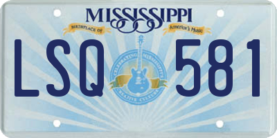 MS license plate LSQ581