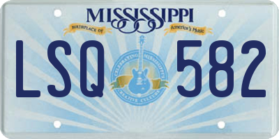MS license plate LSQ582
