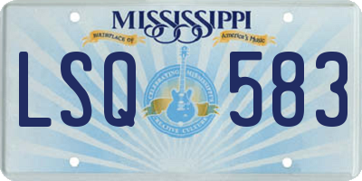 MS license plate LSQ583