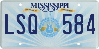 MS license plate LSQ584