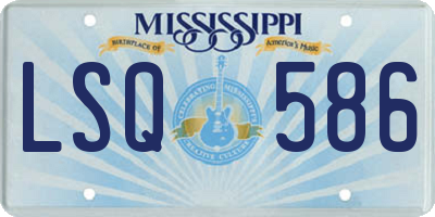 MS license plate LSQ586