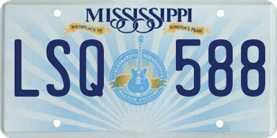 MS license plate LSQ588