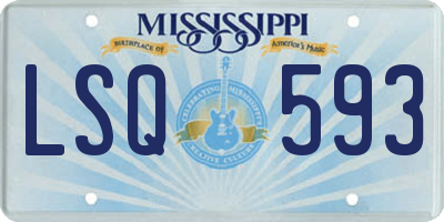 MS license plate LSQ593