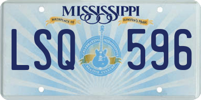 MS license plate LSQ596