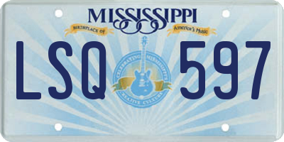 MS license plate LSQ597
