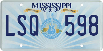 MS license plate LSQ598