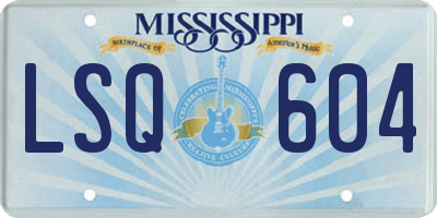 MS license plate LSQ604