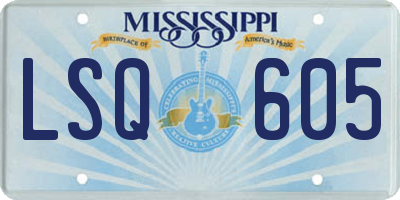MS license plate LSQ605