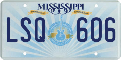 MS license plate LSQ606