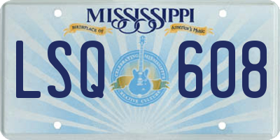 MS license plate LSQ608
