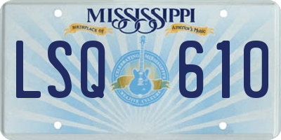 MS license plate LSQ610