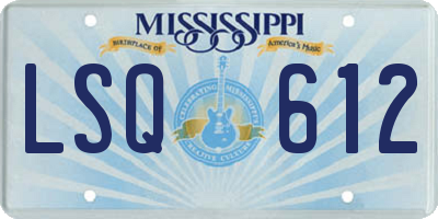 MS license plate LSQ612