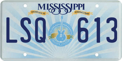 MS license plate LSQ613