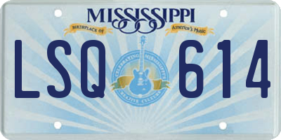 MS license plate LSQ614
