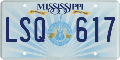 MS license plate LSQ617
