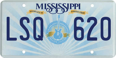 MS license plate LSQ620