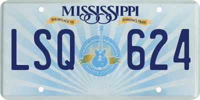 MS license plate LSQ624