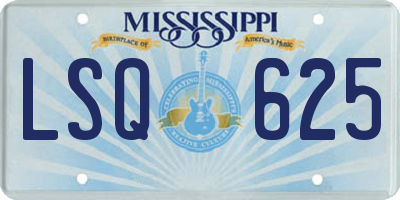 MS license plate LSQ625