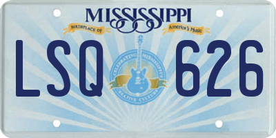 MS license plate LSQ626