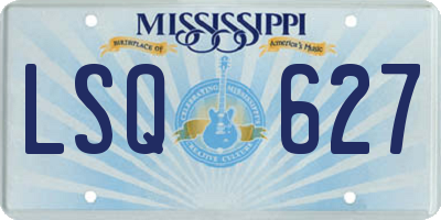 MS license plate LSQ627