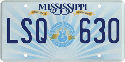 MS license plate LSQ630